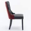 Modern High-End Tufted Solid Wood Contemporary PU & Velvet Upholstered Dining Chair-2 Piece Set