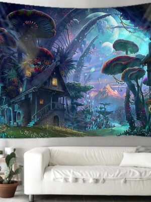 Mushroom House Tapestry