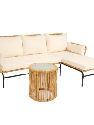 3-Pc Outdoor Patio Wicker Furniture Set Table Chairs With 3.15 Thick Cushion