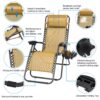 2-Pack Zero Gravity Lounge Chairs with Trays and Pillows Foldable 330lbs