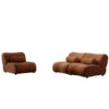 Contemporary Green 3-Seat Modular Sofa – Plush Chenille Upholstery & Deep Seating
