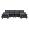 New Modern U-shaped Sectional Sofa, 6-Seat With Waist Pillows