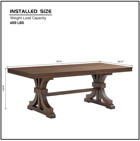 8aeeaa21-9127-4007-8eb2-c345573fe820.jpg 78.74" Rectangular Oak Dining Table – Mid-Century Modern Rubber Wood Table for 6–8