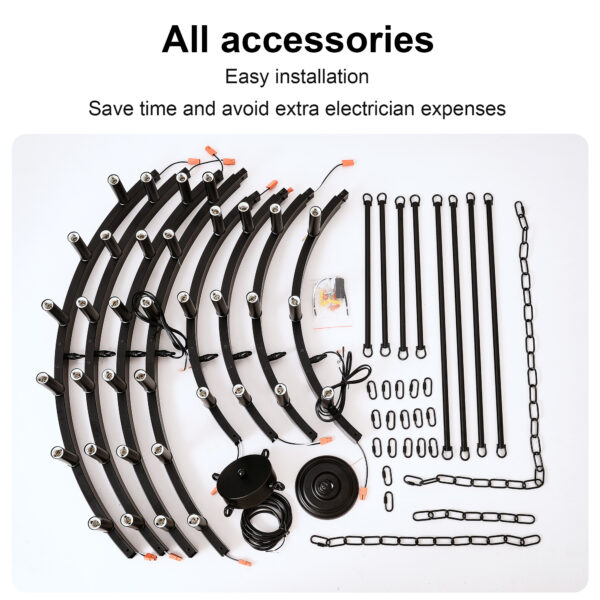 Large Farmhouse Chandelier – 2-Tier, 36-Light, Adjustable Height