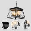 4-Light Black Farmhouse Chandelier - Dining Room Ceiling Fixture (No Bulbs)