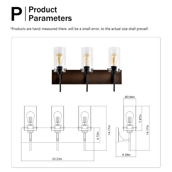 99209f8f-de7f-44fd-9c08-be86b5e29c86.jpg DOMETOUR 3-Light Black & Wood Vanity Light – Modern Glass Shade Bathroom Fixture