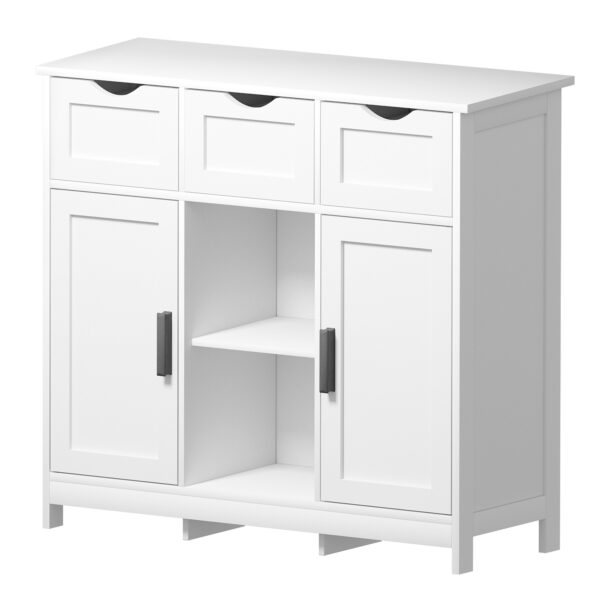 White Storage Cabinet with Drawers & Shelves - Home Decor for Any Room