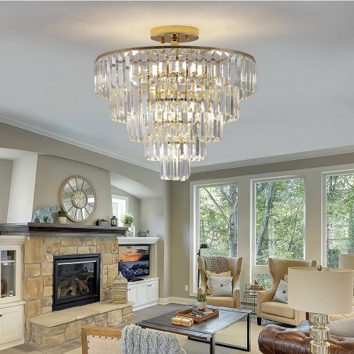 9bd8ce9b-ee10-4310-89c1-a628fe42cc41.jpg Golden 5-Layer Crystal Chandelier – Luxury Semi-Recessed Ceiling Light