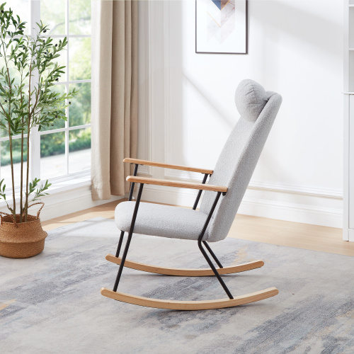 Modern Upholstered Rocking Chair – Comfy Side Chair for Any Room
