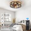 9cbe6299-3a1c-479f-88b7-e3dfbdf98daf.jpg Low-Profile Cage Ceiling Fan with Light & Remote, 6-Speed Reversible Blades, 5 LED Bulbs