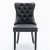 Modern High-End Tufted Solid Wood Contemporary PU & Velvet Upholstered Dining Chair-2 Piece Set