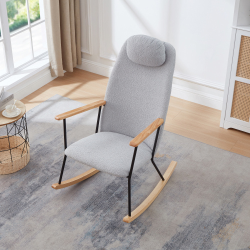 Modern Upholstered Rocking Chair – Comfy Side Chair for Any Room