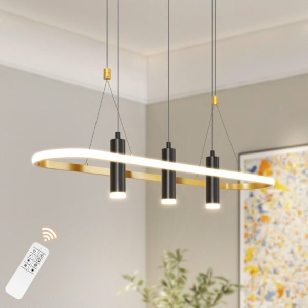 a39606ae-39e6-47ce-ae0c-beb5ae41b34d.jpg Javeriah 4 - Light Black Gold Dimmable LED Pendant Light No Bulb