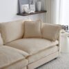 Mid-Century Modern Couch 3-Seater Sofa With 2 Armrest Pillows And 3 Toss Pillows, Couch For Living Room