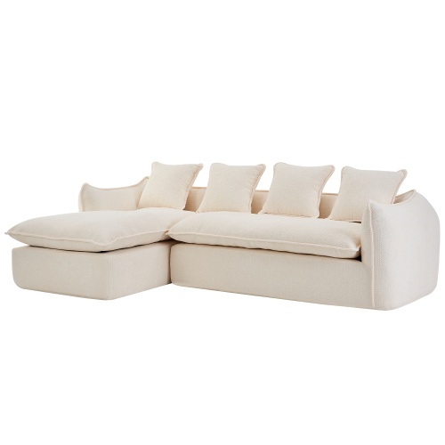Oversized L-Shape 3-Seater Sofa with Chaise - Deep Seat Sleeper Sectional (Left-Facing)