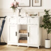 White Storage Cabinet with Drawers & Shelves - Home Decor for Any Room
