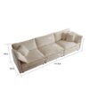 Mid-Century Modern Couch 3-Seater Sofa With 2 Armrest Pillows And 3 Toss Pillows, Couch For Living Room
