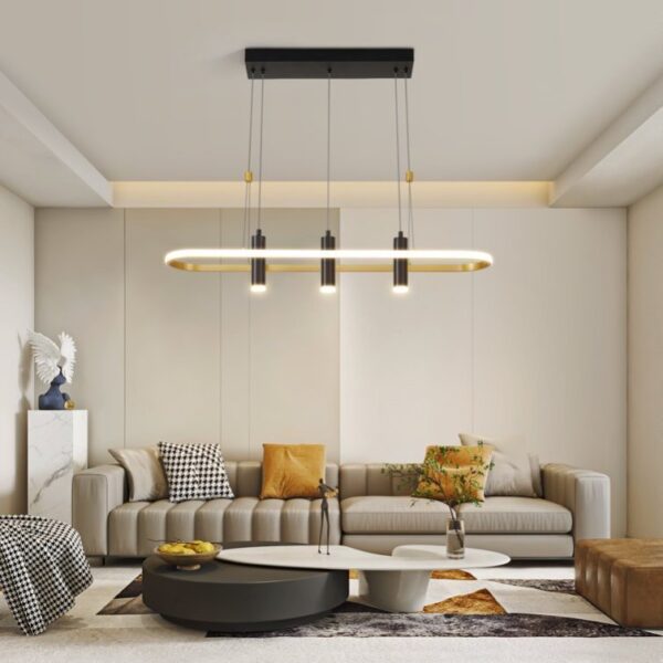 b11ab670-1b87-442b-8570-911d3bea1d4e.jpg Javeriah 4 - Light Black Gold Dimmable LED Pendant Light No Bulb