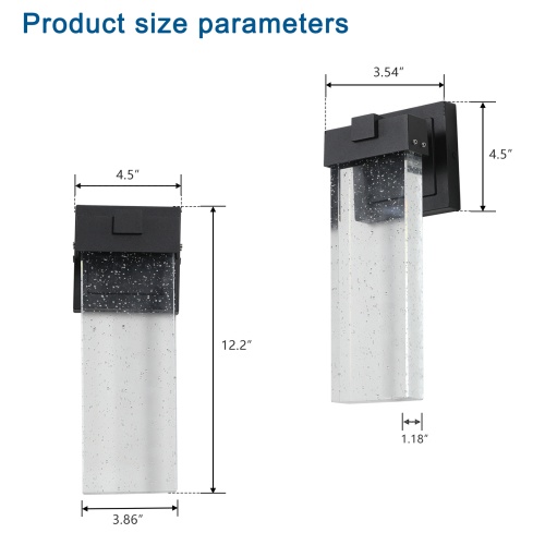 b311cc67-1f4c-4975-a164-734cbbf2f04b.jpg 2-Pack Outdoor Waterproof LED Crystal Wall Lights - Transparent Fixture, Multi-Bulb Compatible
