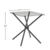 Dining Set For 2, Square Glass Tempered Dining Table With 4 Legs And 2 Metal Chair For Home Office Kitchen Dining Room