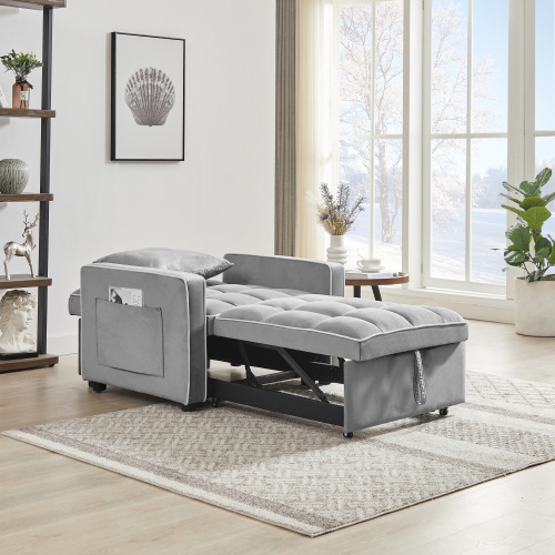 b476eb78-0b66-46e2-9526-38eca70638da.jpg 3-in-1 Fold-Out Sofa Bed Chair, Adjustable Backrest, Grey