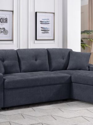 Convertible Sectional Sofa With Armrest Storage