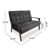 2-Person Sofa - Compact Loveseat for Living Room or Bedroom