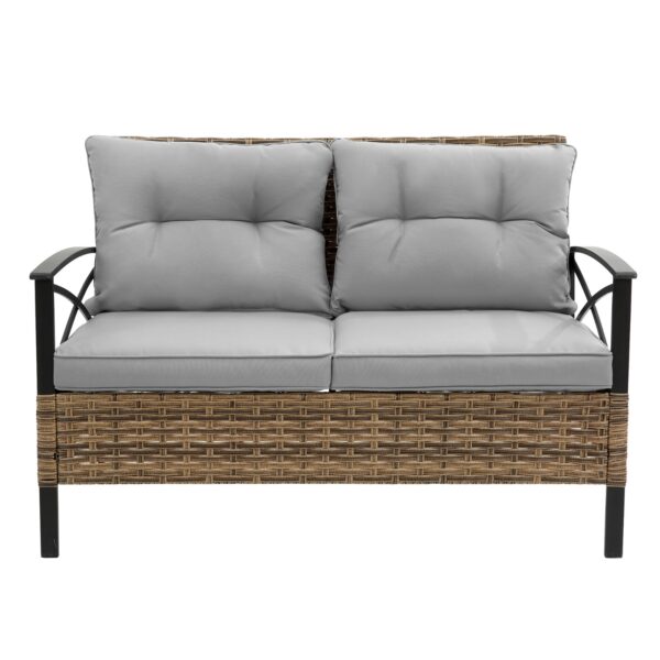 b95fc9a0-1f7d-4d43-b06d-329517989f83.jpg 4-Piece Rattan Wicker Patio Sectional Set - Outdoor Garden Furniture