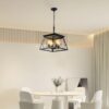 4-Light Black Farmhouse Chandelier - Dining Room Ceiling Fixture (No Bulbs)