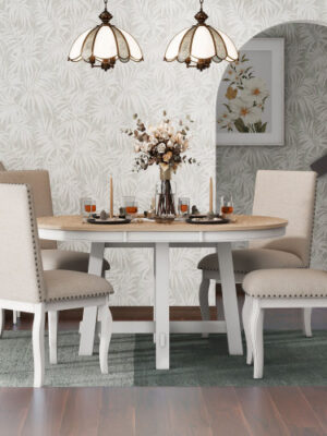 5-piece Farmhouse Wooden Dining Table Set