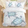 bee582cd-70f7-4e38-b2e6-1b6baa0620f8.jpg Turtle Bed Sets Ocean 3 Piece Turtle Themed Comforter Cover With 2 Pillowcases