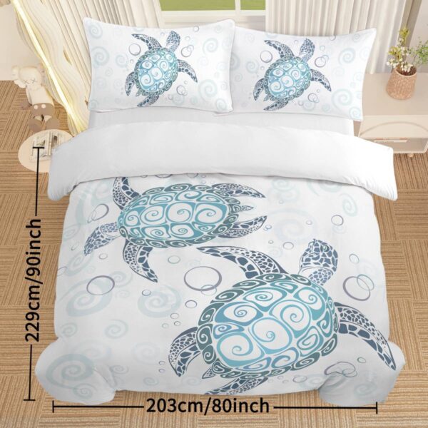 bee582cd-70f7-4e38-b2e6-1b6baa0620f8.jpg Turtle Bed Sets Ocean 3 Piece Turtle Themed Comforter Cover With 2 Pillowcases