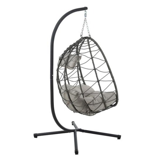 Indoor & Outdoor Hanging Swing Chair with Stand  - Basket Style