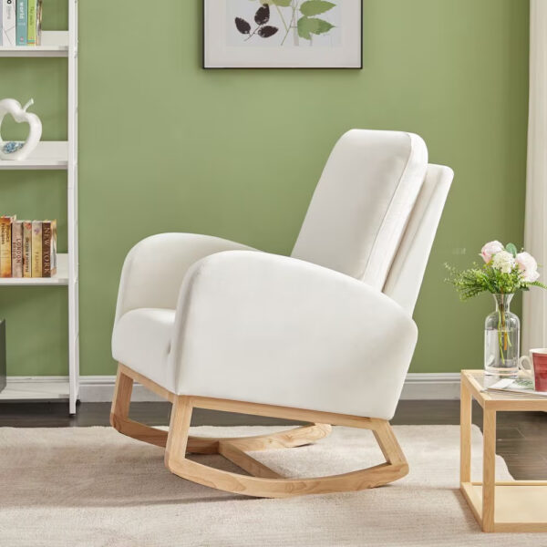 c12449d4-18ce-434c-ae07-164d8e9f8f3a.jpg JA505 Beige Velvet Rocking Chair with Side Organizer