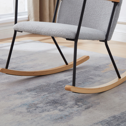 Modern Upholstered Rocking Chair – Comfy Side Chair for Any Room