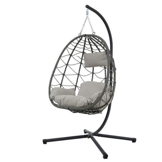 Indoor & Outdoor Hanging Swing Chair with Stand  - Basket Style