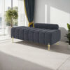Grey Teddy Velvet Bench For Bedroom