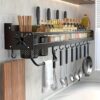 Wall Mounted Cutlery Rack And Camping Kitchen Rack With Spice Rack