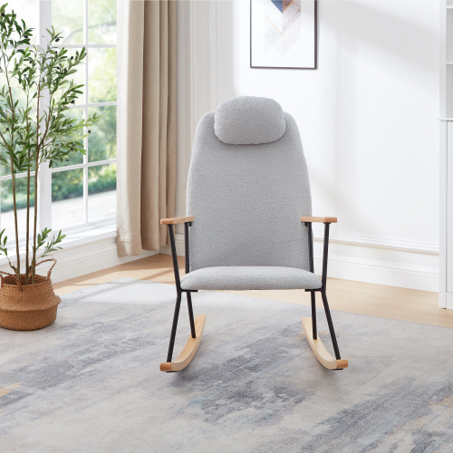 Modern Upholstered Rocking Chair – Comfy Side Chair for Any Room