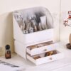 Large Waterproof Cosmetics Storage Box with Drawers, Dustproof Organizer