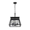 4-Light Black Farmhouse Chandelier - Dining Room Ceiling Fixture (No Bulbs)