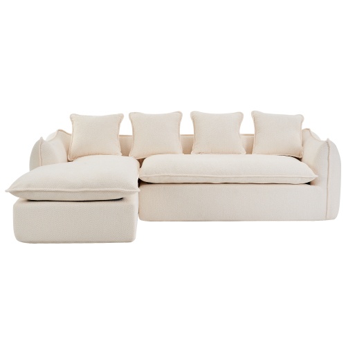 Oversized L-Shape 3-Seater Sofa with Chaise - Deep Seat Sleeper Sectional (Left-Facing)