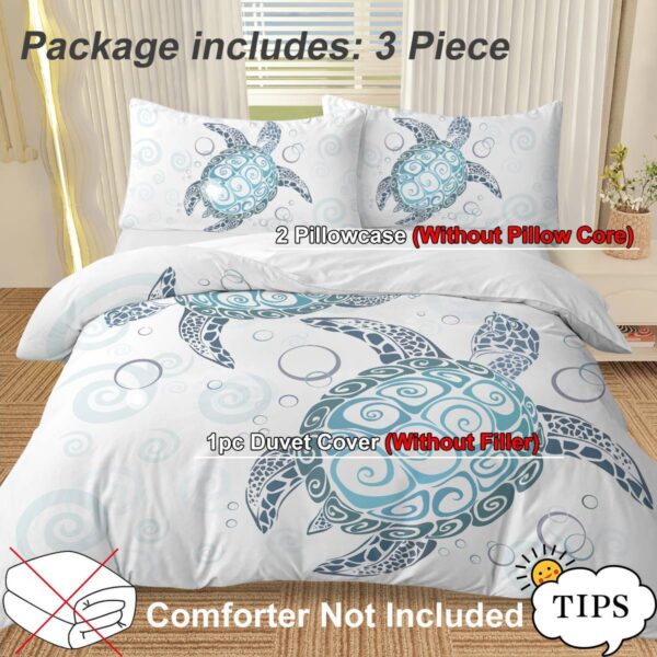 daa8c1b1-95e3-4aab-95d0-3067160eecf4.jpg Turtle Bed Sets Ocean 3 Piece Turtle Themed Comforter Cover With 2 Pillowcases