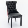 Modern High-End Tufted Solid Wood Contemporary PU & Velvet Upholstered Dining Chair-2 Piece Set