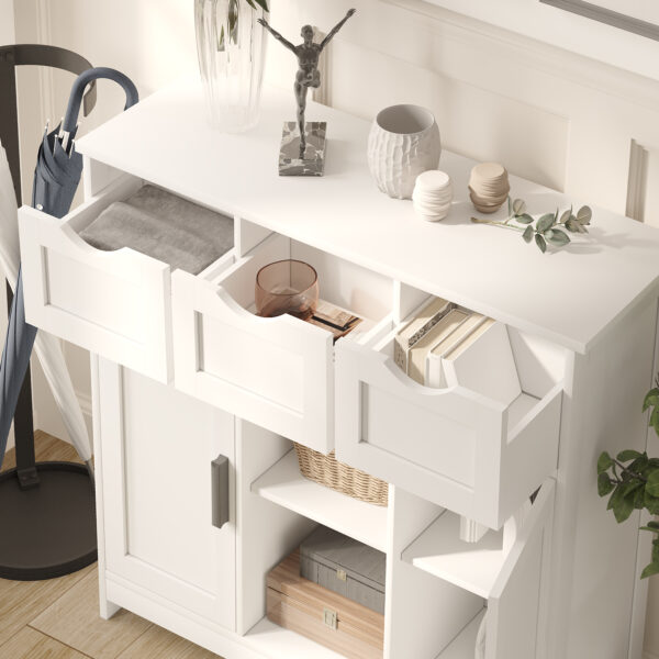 White Storage Cabinet with Drawers & Shelves - Home Decor for Any Room