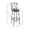 3-Piece Bar Table Set - Retro Brown Chairs for Kitchen & Dining Room