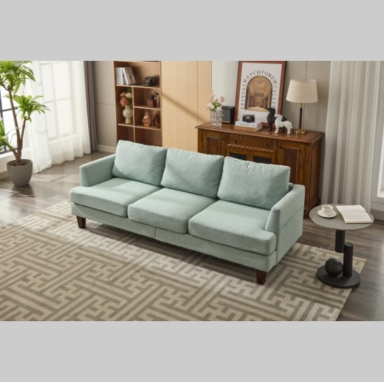 e949dfc2-62f3-4389-af71-dabda5a2f7f8.jpg Light Green 3-Seater Fabric Sofa – USB Ports & Comfy Cushions for Small Spaces