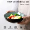 Creative Western  Kiln Change Peacock Green Bowl 30oz Bowl Set Of 4 For Cereal, Salad, Pasta, Soup, Dessert, Serving Dishwasher, Microwave And Oven