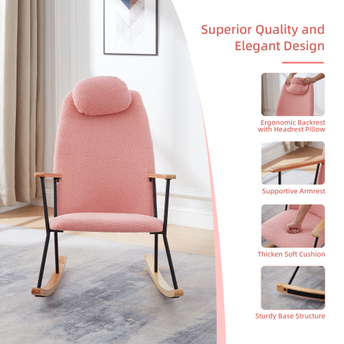Modern Upholstered Rocking Chair – Cozy Side Chair for Kids & Adults