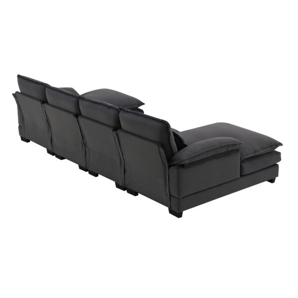 New Modern U-shaped Sectional Sofa, 6-Seat With Waist Pillows